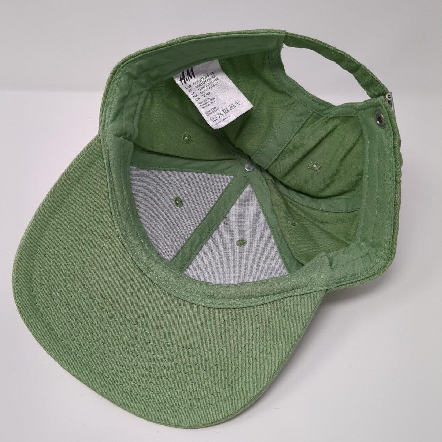 H&M Slideback Hat Solid Green One Size Adjustable Blank 6 Panel