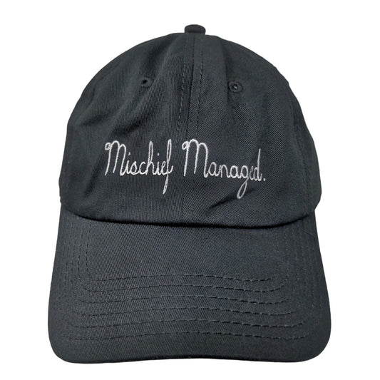 Harry Potter Men's Slideback Hat Black Size OSFM Embroidered Mischief Managed