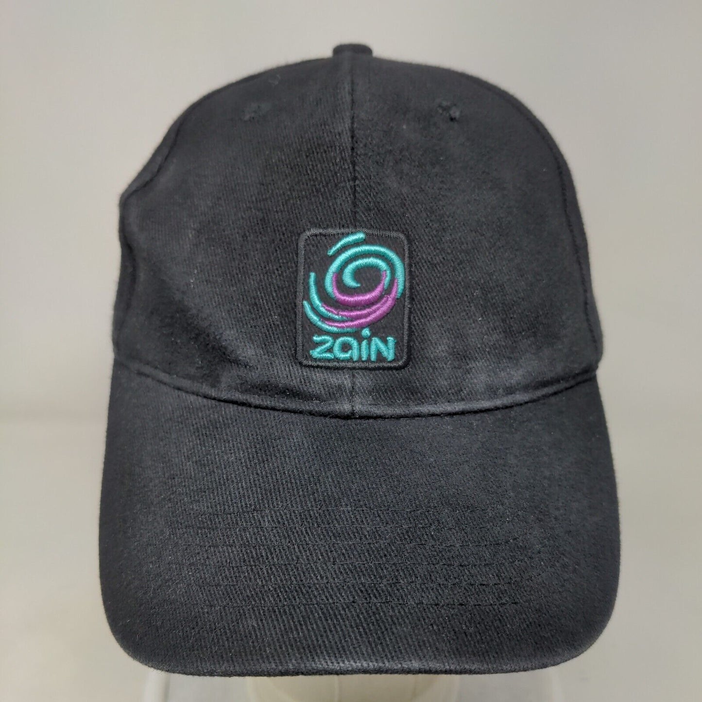 Zain Slideback Hat Black One Size Embroidered Adjustable Vent Holes