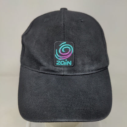 Zain Slideback Hat Black One Size Embroidered Adjustable Vent Holes