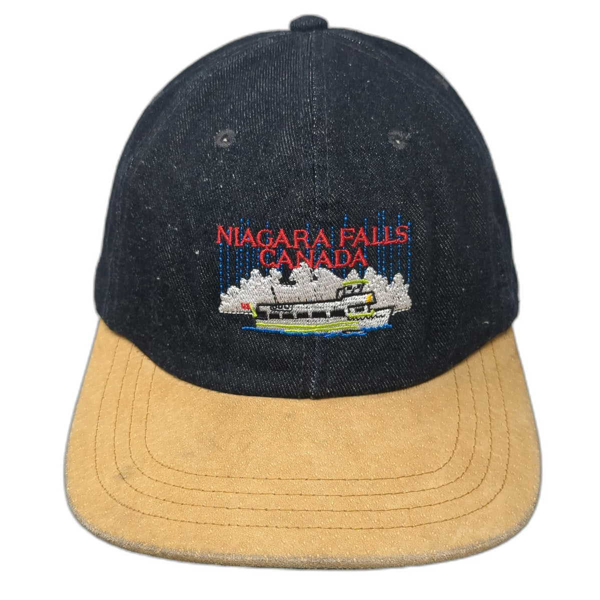 Niagara Falls Canada Baseball Cap Black One Size Denim Boat Tour Strapback hat