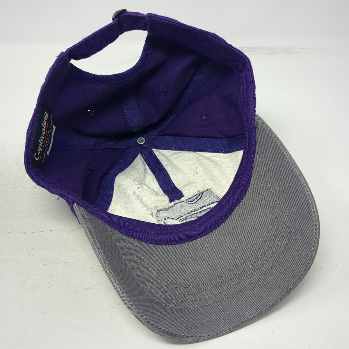 Captivating Kansas State Wildcats NCAA Hat White Purple Gray One Size Slideback