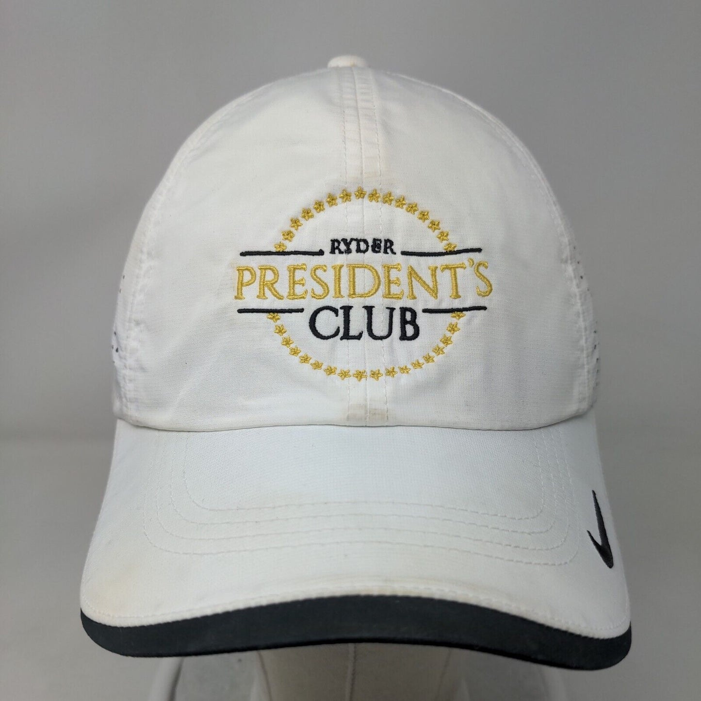 Nike Golf Strapback Hat White Ryder President's Club Embroidered Logo Adjustable