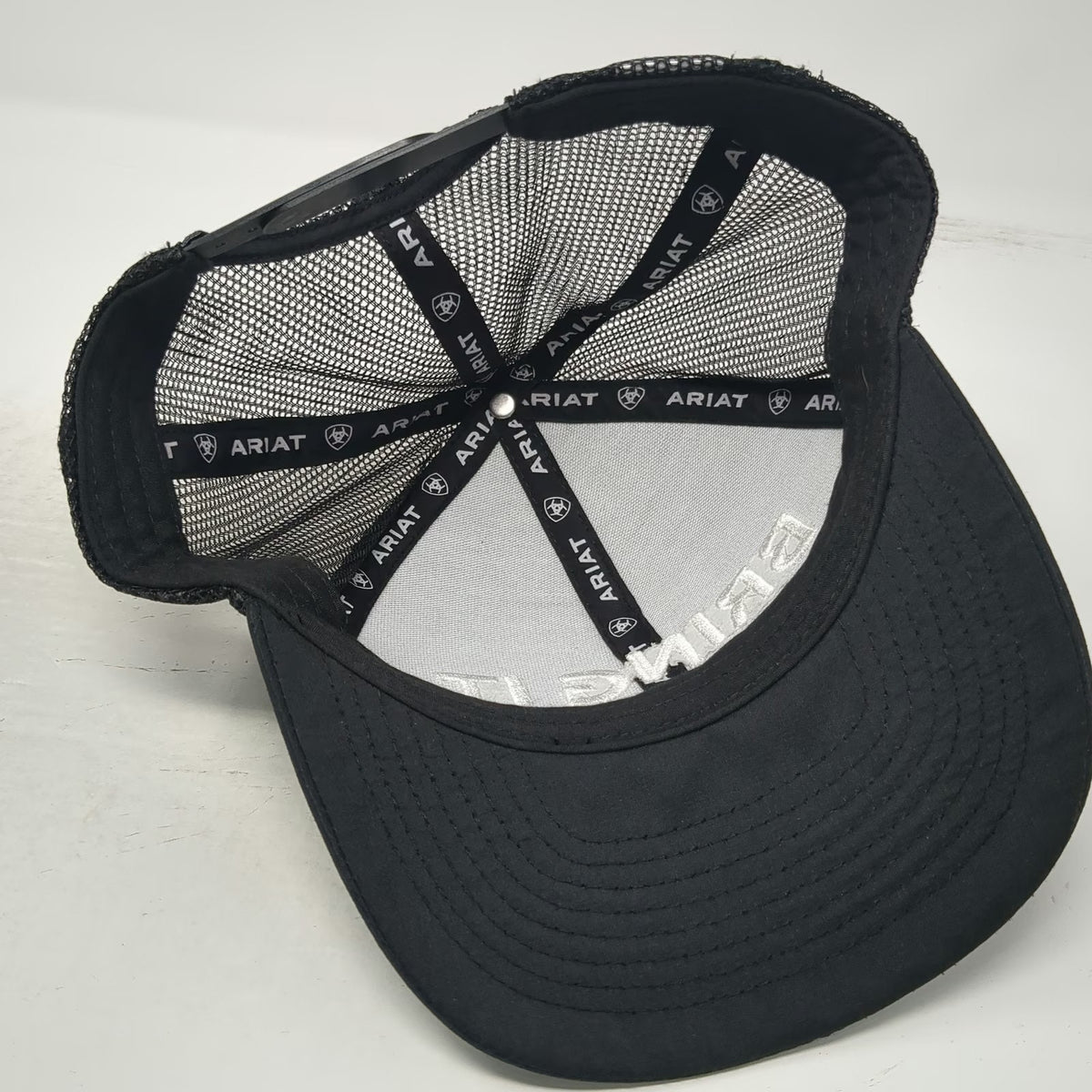 Ariat Trucker Hat Black One Size Snapback Mesh Back Bring It Logo Structured