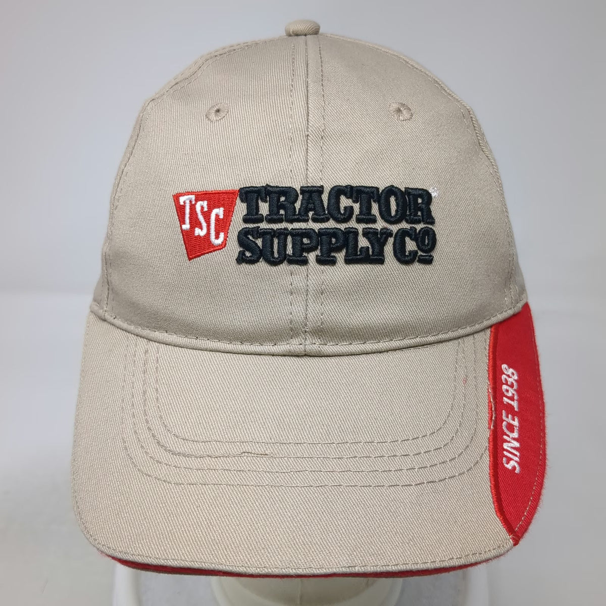 Tractor Supply Co Beige Baseball Cap One Size Since 1938 Strapback Hat Logo