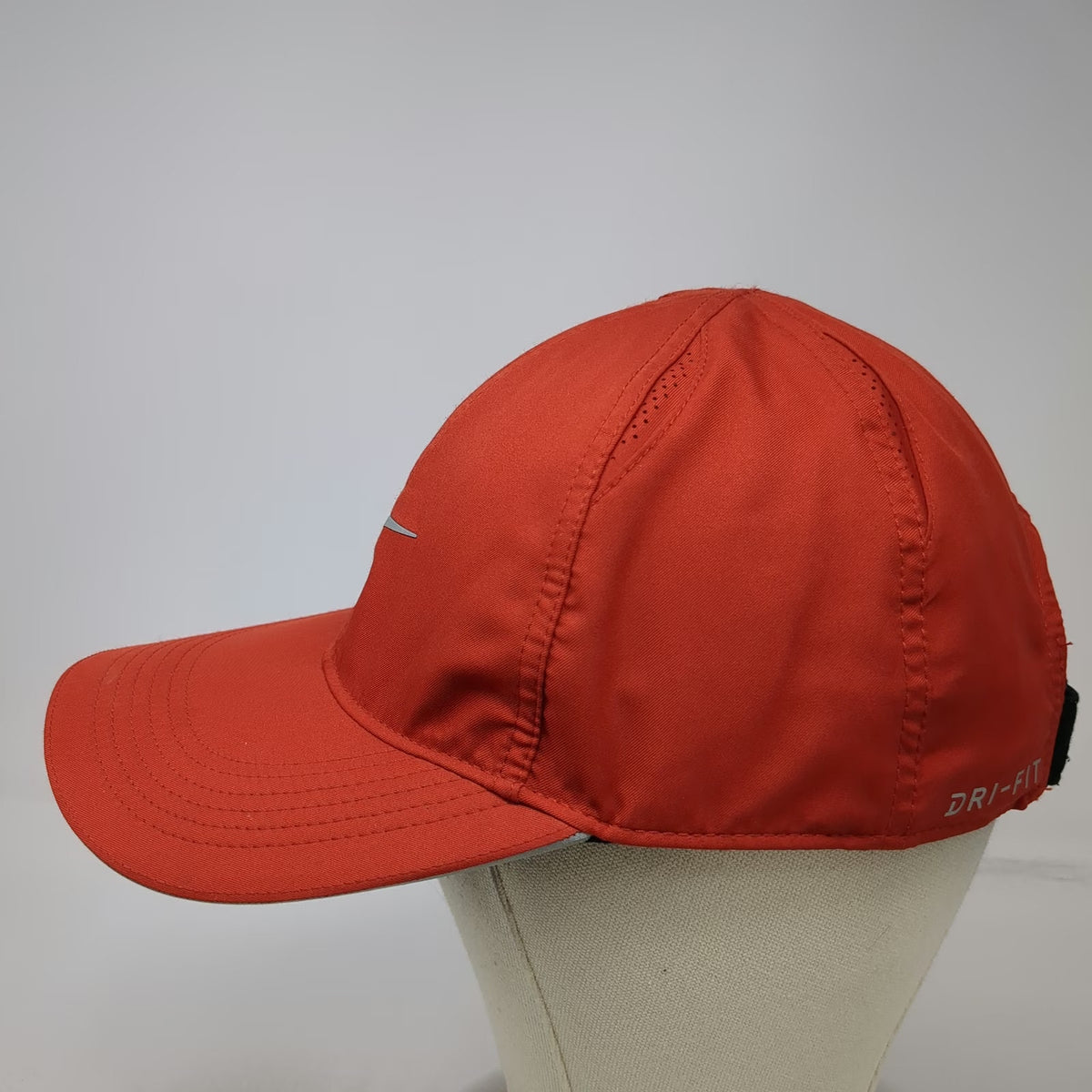 Nike Baseball Cap Orange One Size Featherlight Dri-FIT Strapback Running Hat