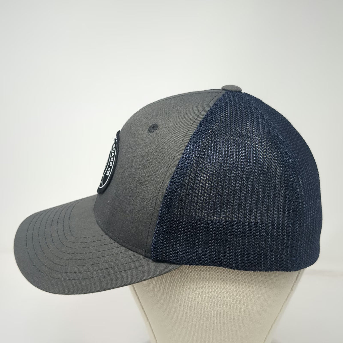 Never Summer Board Co Baseball Cap Gray Blue One Size Mesh Back Flexfit Hat