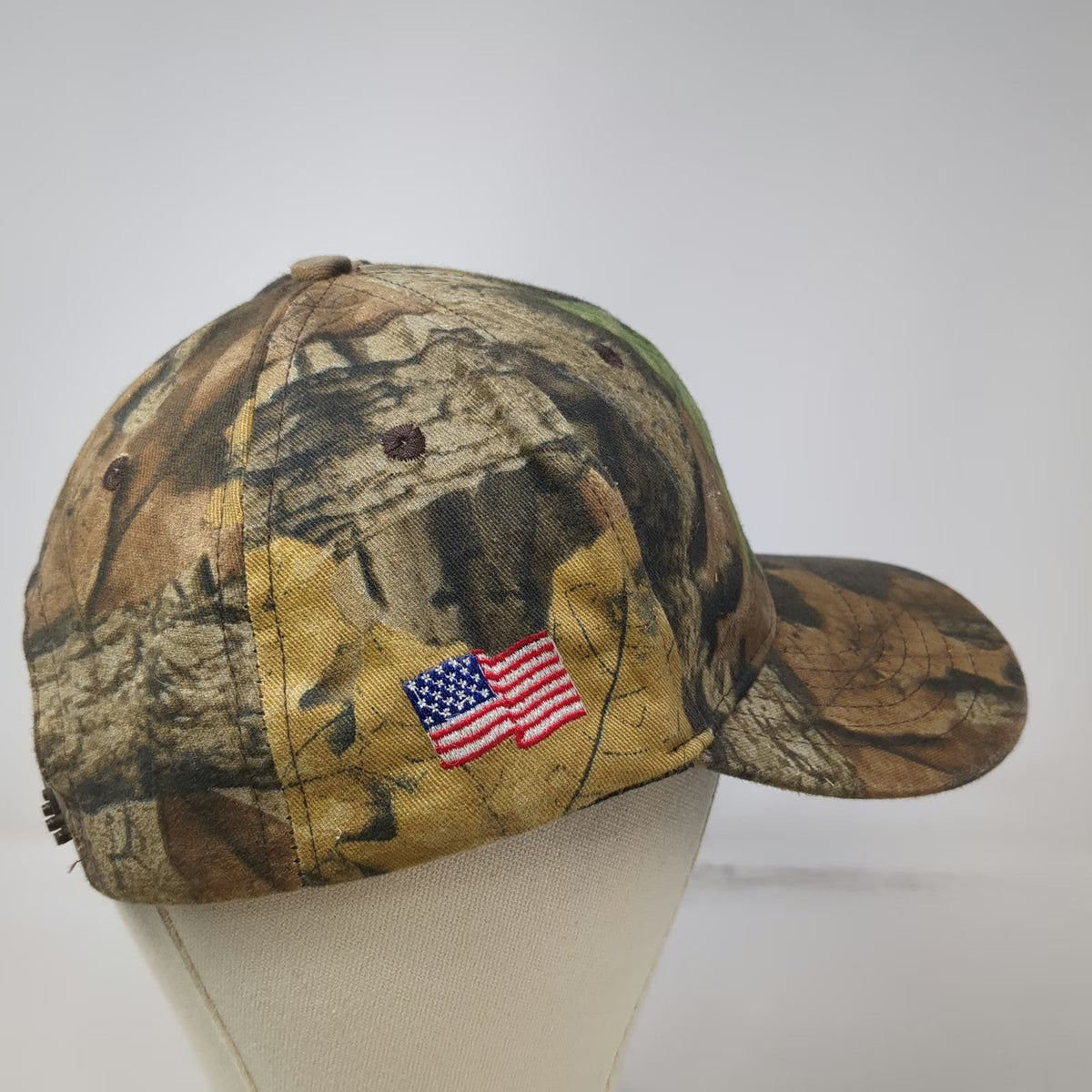 Snapback Brown Green One Size Camo Solvay Fluorides American Flag Hunting Hat