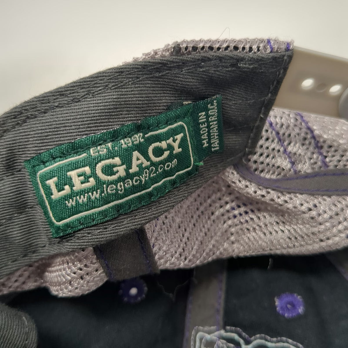 Legacy Trucker Hat Purple One Size Moose Jackson Hole Mesh Back Snapback Patch