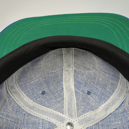 Baseball Cap Blue One Size CrownAm Irrigation Equipment Rope Green Underbrim Hat