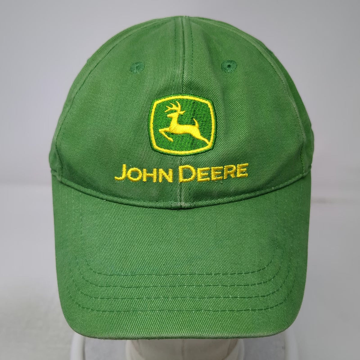 John Deere Baseball Cap Green One Size Embroidered Logo Slideback Slogan Hat