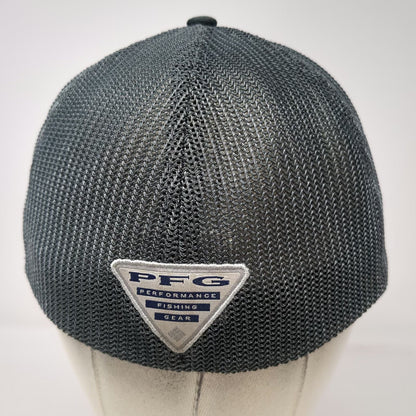 Columbia Baseball Cap Gray XL PFG Fishing Gear American Flag Mesh Back Hat