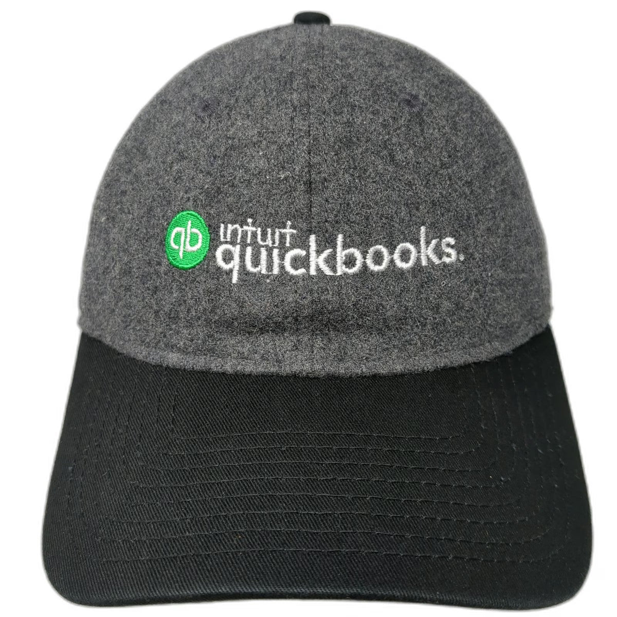 New Era Baseball Cap Gray Black One Size Intuit Wool Slideback Hat