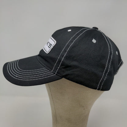 Beck's Seeds Men's Strapback Hat Black White OSFA Embroidered Logo Cotton