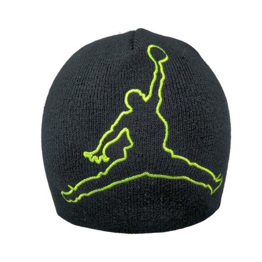 Jordan Jumpman Knit Beanie Hat Black Youth Solid Embroidered