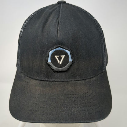 Vissla Trucker Hat Black One Size Mesh Snapback Surf Logo Patch Structured Crown