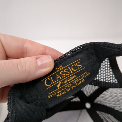 ER Snapback Trucker Hat Black One Size Adjustable Embroidered Classics Yupoong