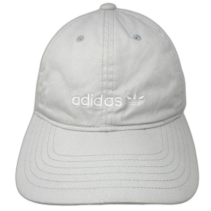 Adidas Baseball Cap Gray One Size Trefoil Logo Strapback Cotton Curved Brim Hat