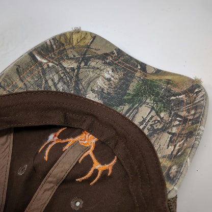 Field & Stream Brown Trucker Hat One Size Mesh Back Camo Deer Skull Embroidered