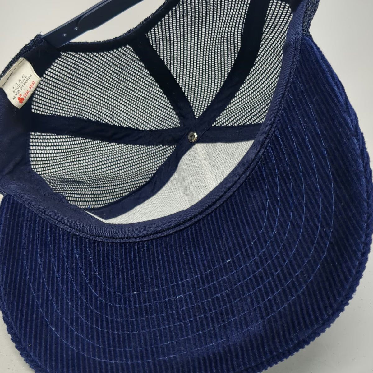 Sam Jung Trucker Hat Blue One Size Kalaloch Lodge Washington Corduroy Anchor