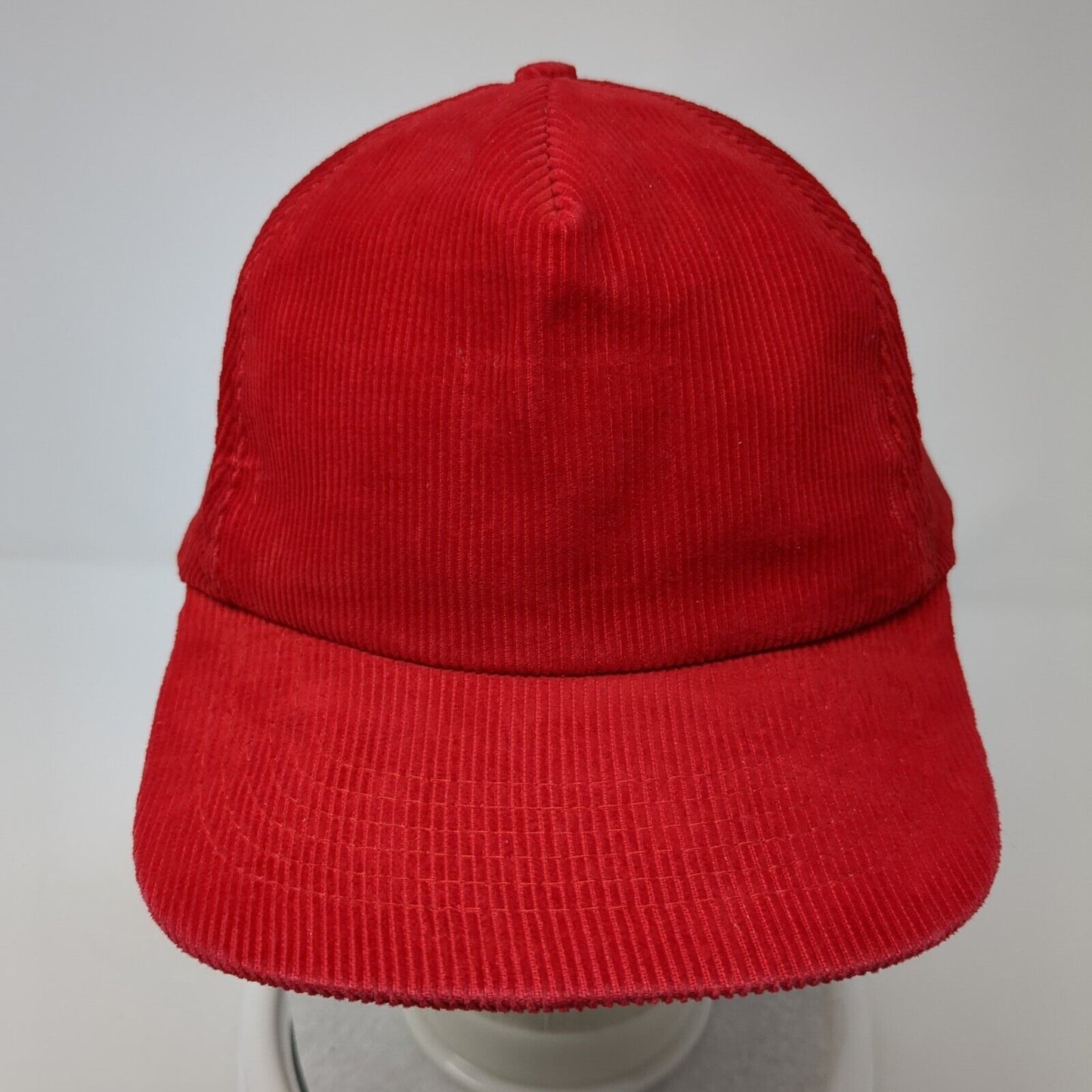 Re Play Snapback Hat Red One Size Adjustable Solid Corduroy Blank