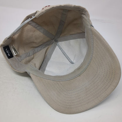 RVCA 5 Panel Beige One Size Snapback Rope Circular Patch Logo Cotton Twill Hat