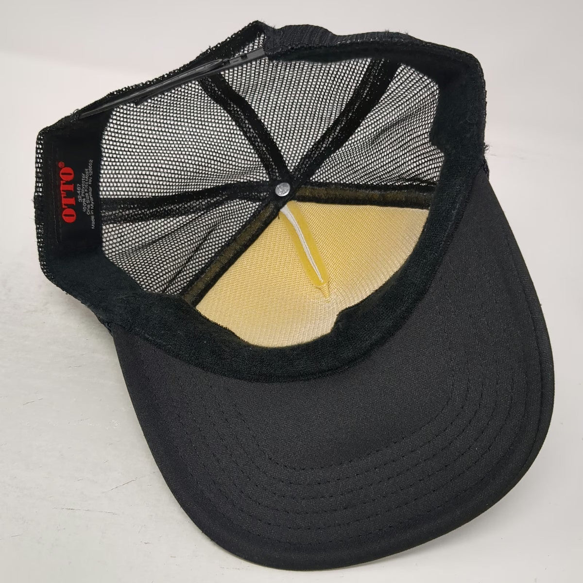 Otto Trucker Hat Black White One Size ENS Globe Logo Mesh Snapback Rope Hat