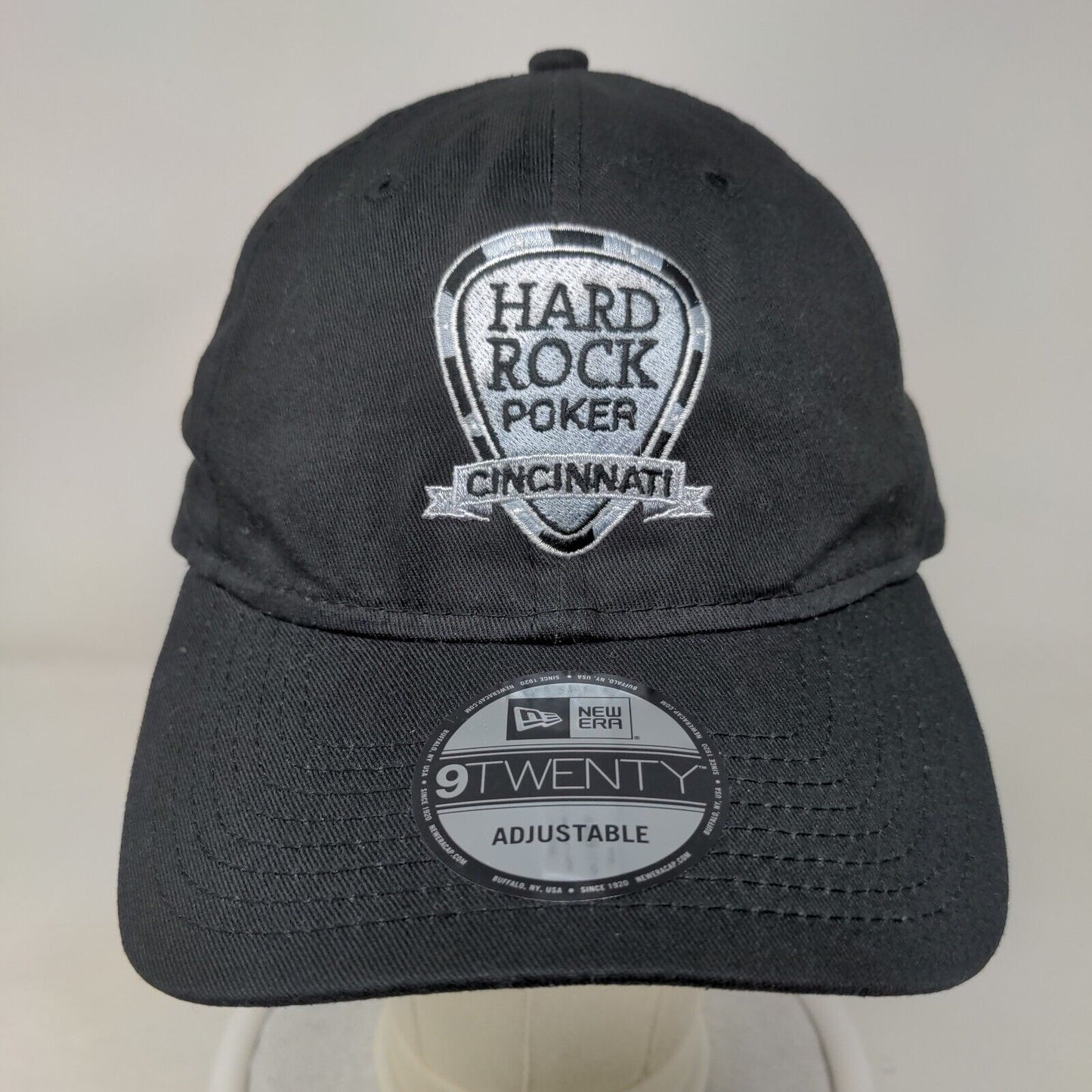 Hard Rock Poker Slideback Hat Black OSFM Adjustable Embroidered New Era
