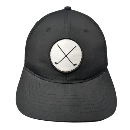 Crossed Golf Clubs Snapback Hat Black One Size Adjustable 6 Panel Signatures