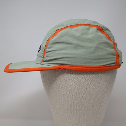 Tech Performance 5 Panel Hat Green Orange One Size Recycled Mesh Logo Slideback