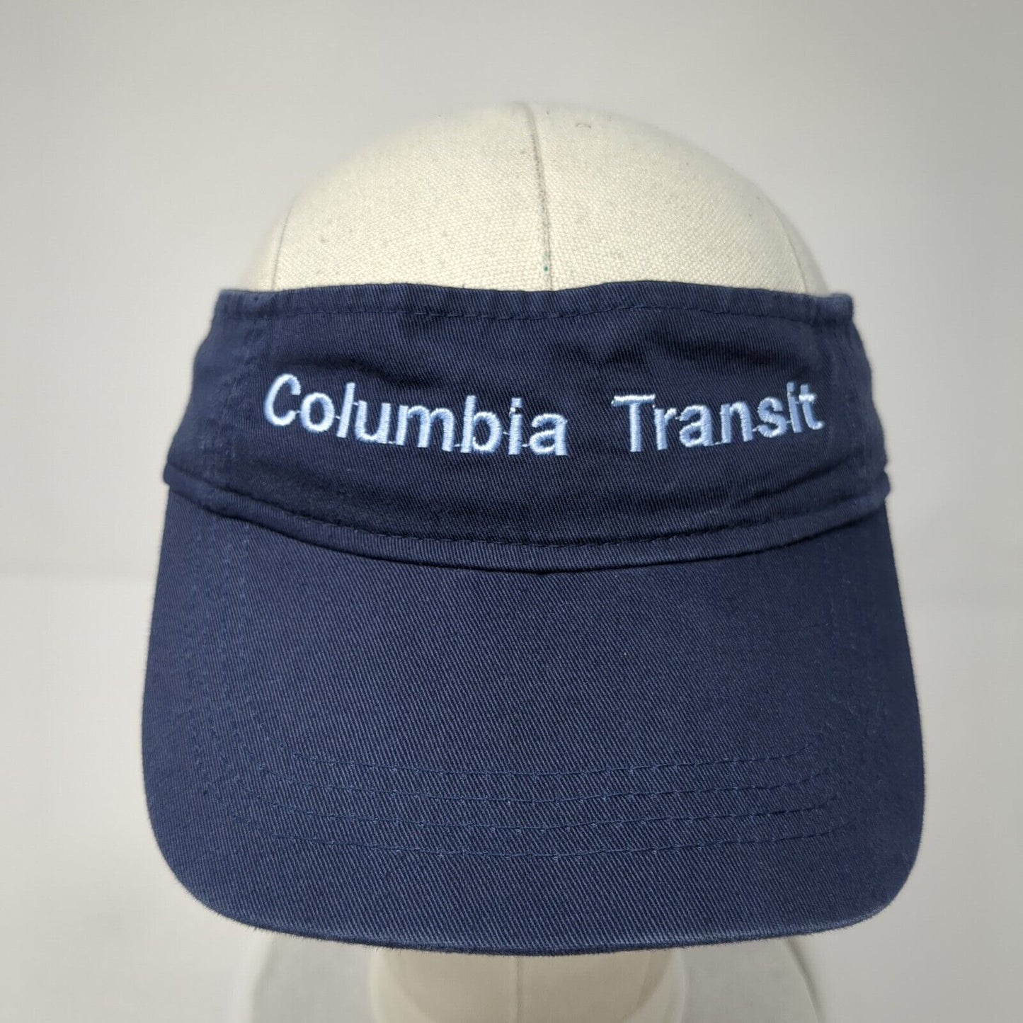 Columbia Transit Strapback Sun Visor Hat Blue OS Adjustable Embroidered Anvil