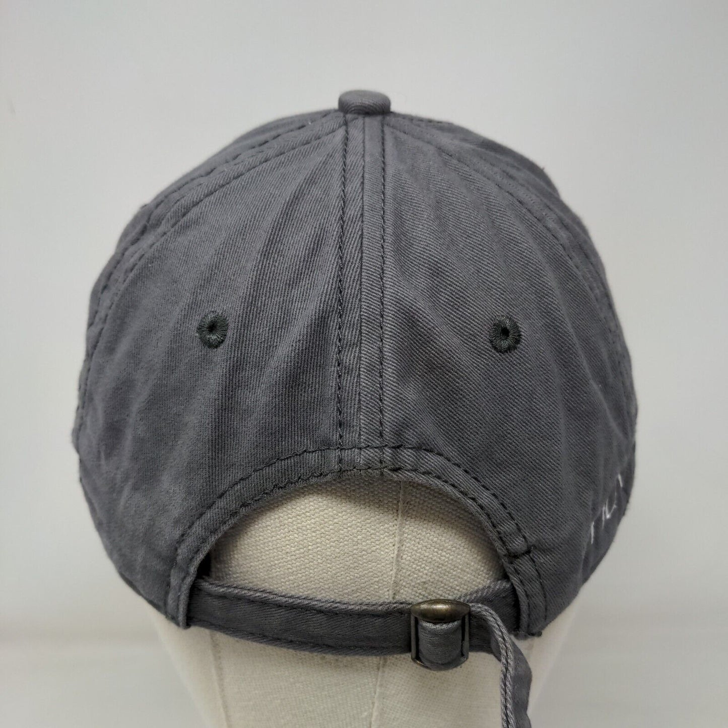 Ü Slideback Hat Gray One Size Adjustable Embroidered Vented Holes Sportsman