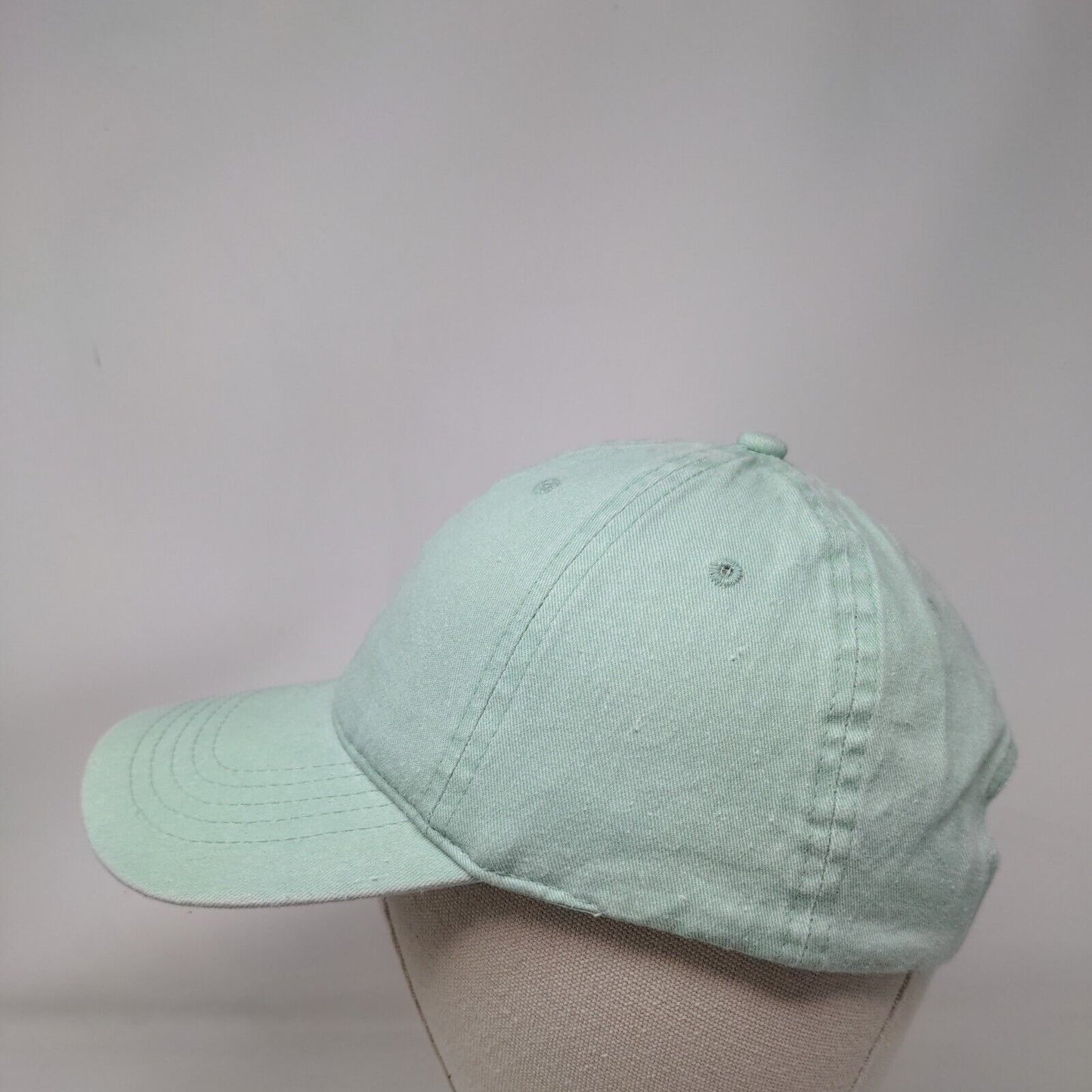 Unbranded Strapback Hat Green OSFM Adjustable 6 Panel Vent Holes Blank