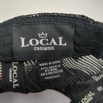 76 Snapback Trucker Hat Black One Size Mesh Back Embroidered Local