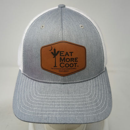 Richardson Trucker Hat Gray One Size Coots Bar Grill Edisto Beach Leather Patch