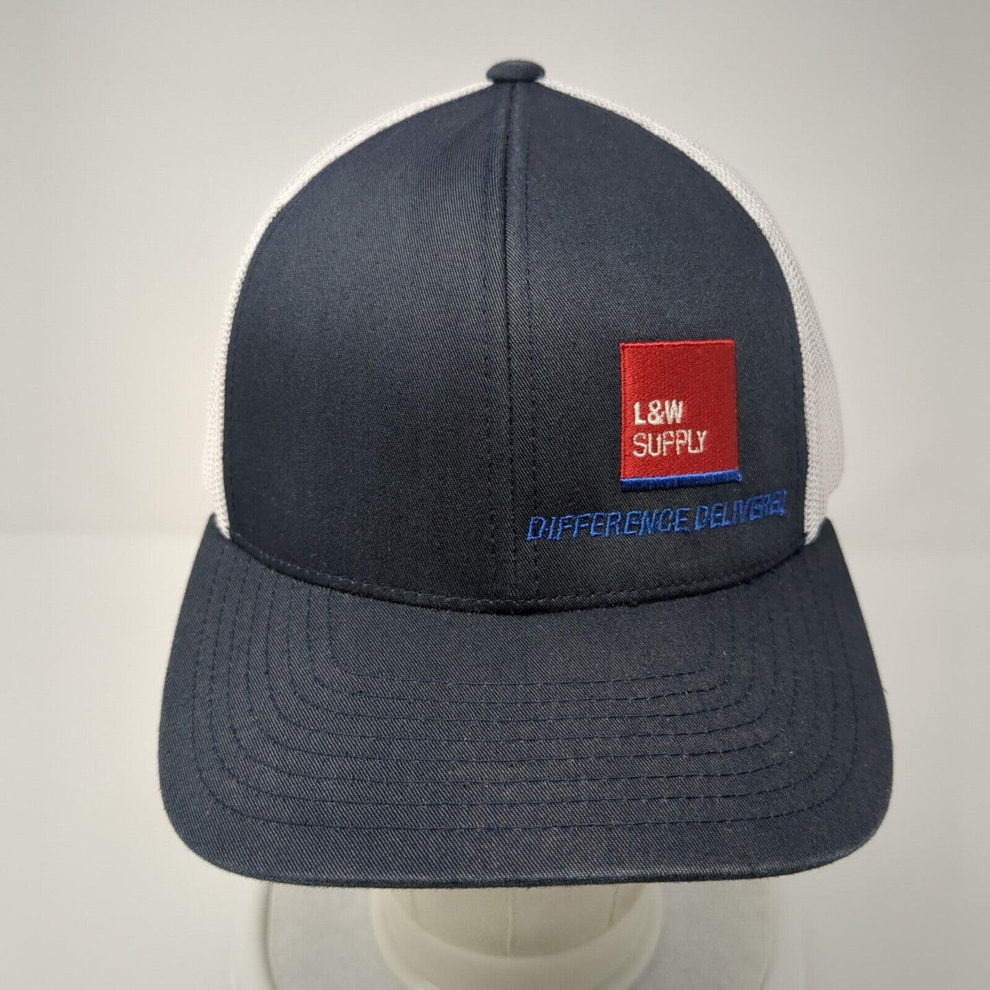 L&W Supply Difference Delivered Snapback Trucker Hat Blue OS Pacific Headwear