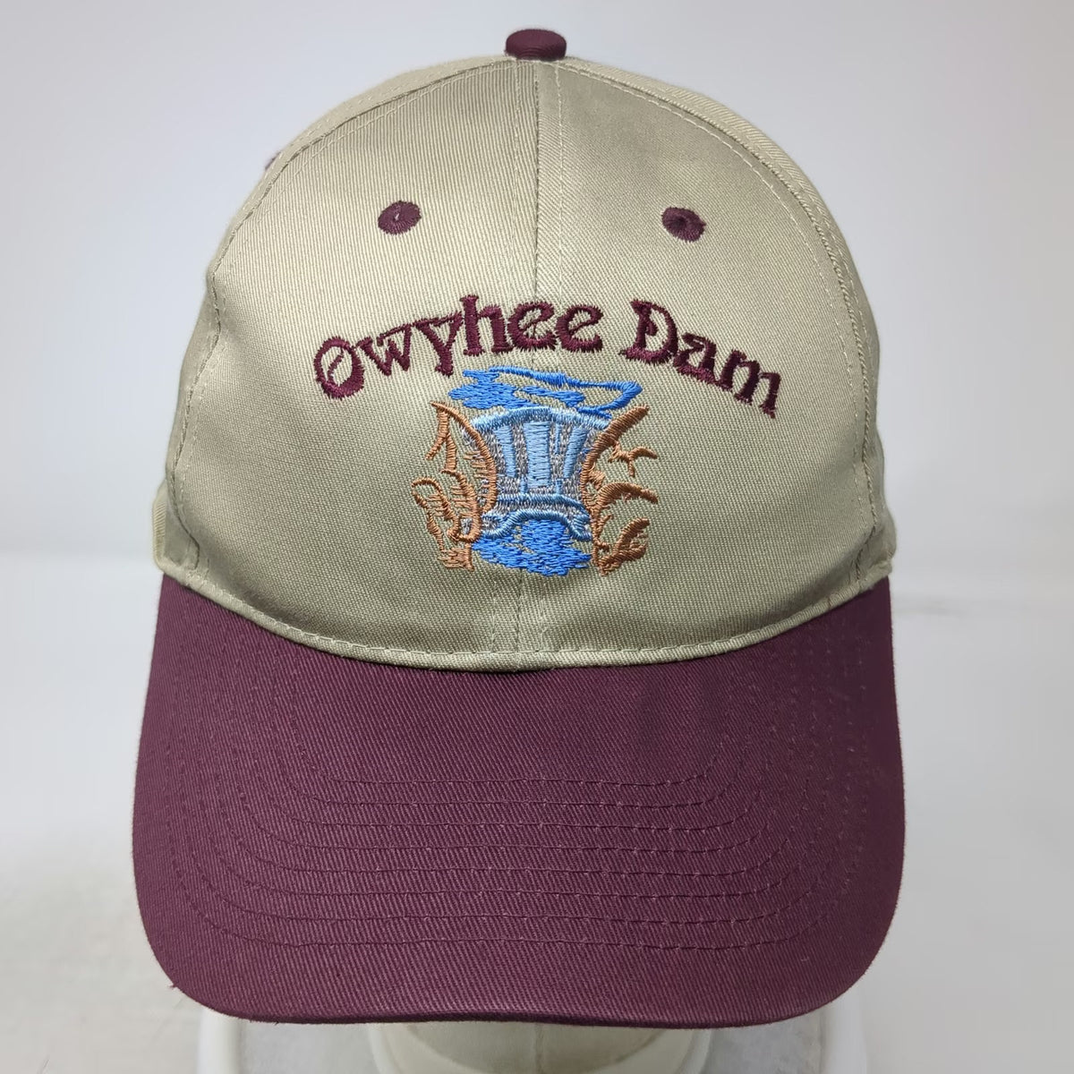 Otto Baseball Cap Beige Maroon One Size Owyhee Dam 75th Anniversary Oregon hat