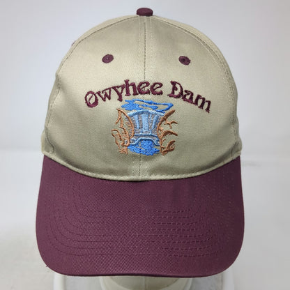 Otto Baseball Cap Beige Maroon One Size Owyhee Dam 75th Anniversary Oregon hat