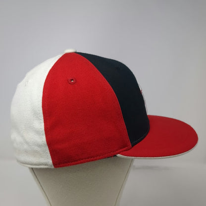 Fox Baseball Cap Black Red White 7 5/8 Flat Brim Embroidered 210 Fitted Hat