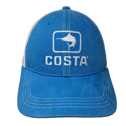 Costa Del Mar Snapback Trucker Hat Blue One Size Embroidered Mesh Back 6 Panel