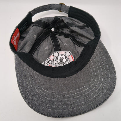 Mickey Mouse Slideback Hat Gray One Size Adjustable Disney 6 Panel