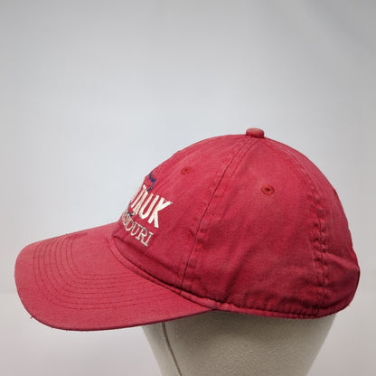 Montauk Missouri Strapback Hat Red One Size Adjustable Embroidered