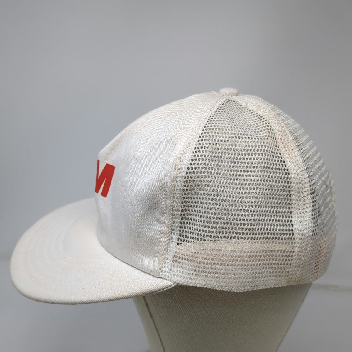 3M Trucker Hat White Mesh Back Snapback Made in USA 5 Panel Foam Logo Vintage