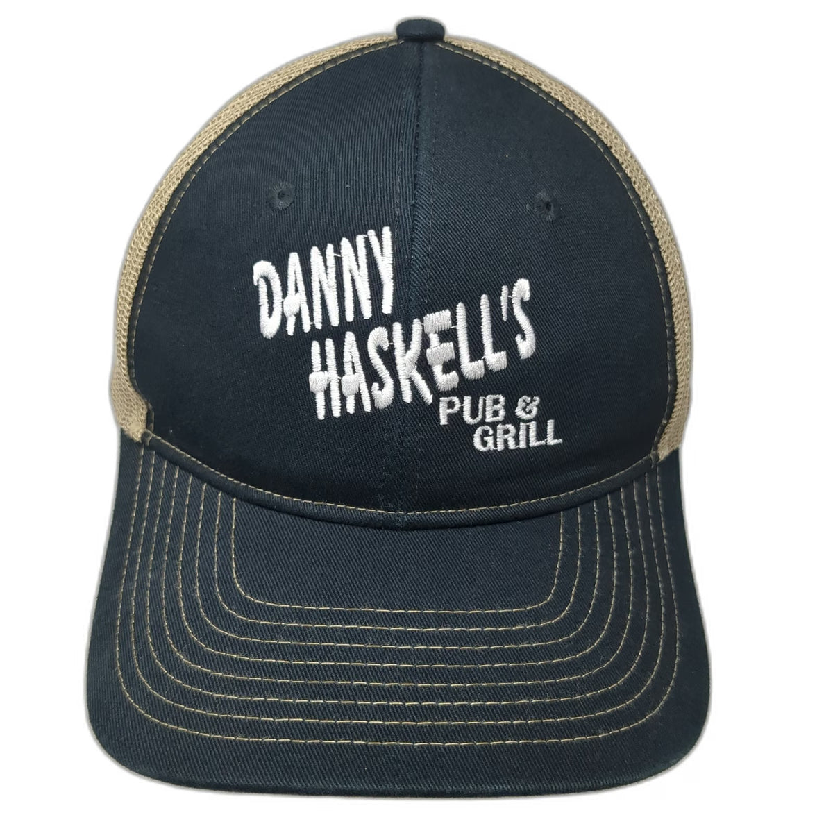 Port Authority Trucker Hat Black Beige One Size Danny Haskells Pub Grill Mesh