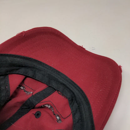 Smoke Men's Strapback Hat Red OSFA Embroidered Patch Logo Cotton Blend