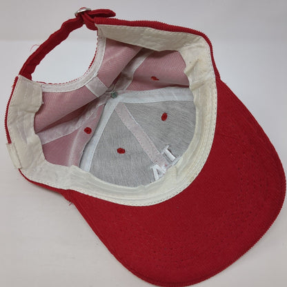 LA Los Angeles Slideback Hat Red One Size Adjustable Embroidered Corduroy