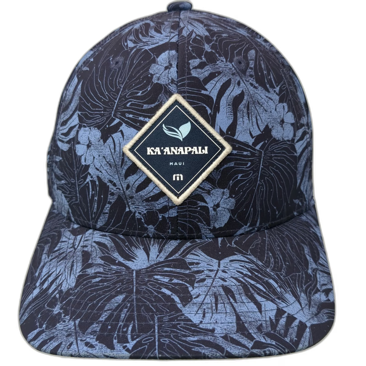 Travis Mathew Snapback Blue One Size Hat Ka'anapali Maui Floral Monstera Print