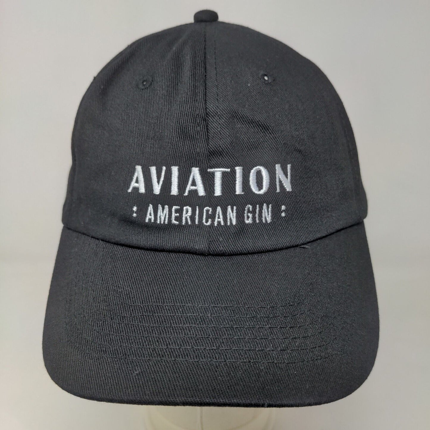 Aviation Men's Slideback Hat Black Embroidered Logo Cotton American Gin