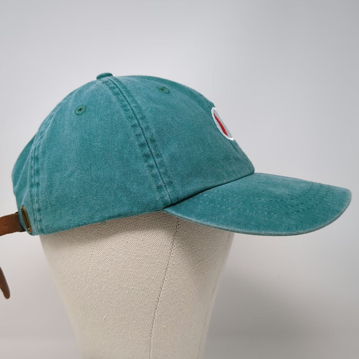 Adams Baseball Cap Blue One Size Ball Logo Leather Slideback Hat Cotton Twill