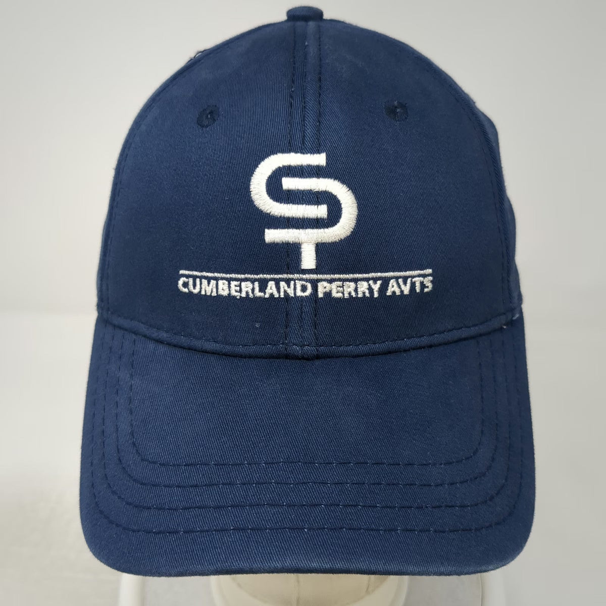 C.A.P. Brands Baseball Cap Blue M Cumberland Perry AVTS Stretch Fit Hat Logo CP